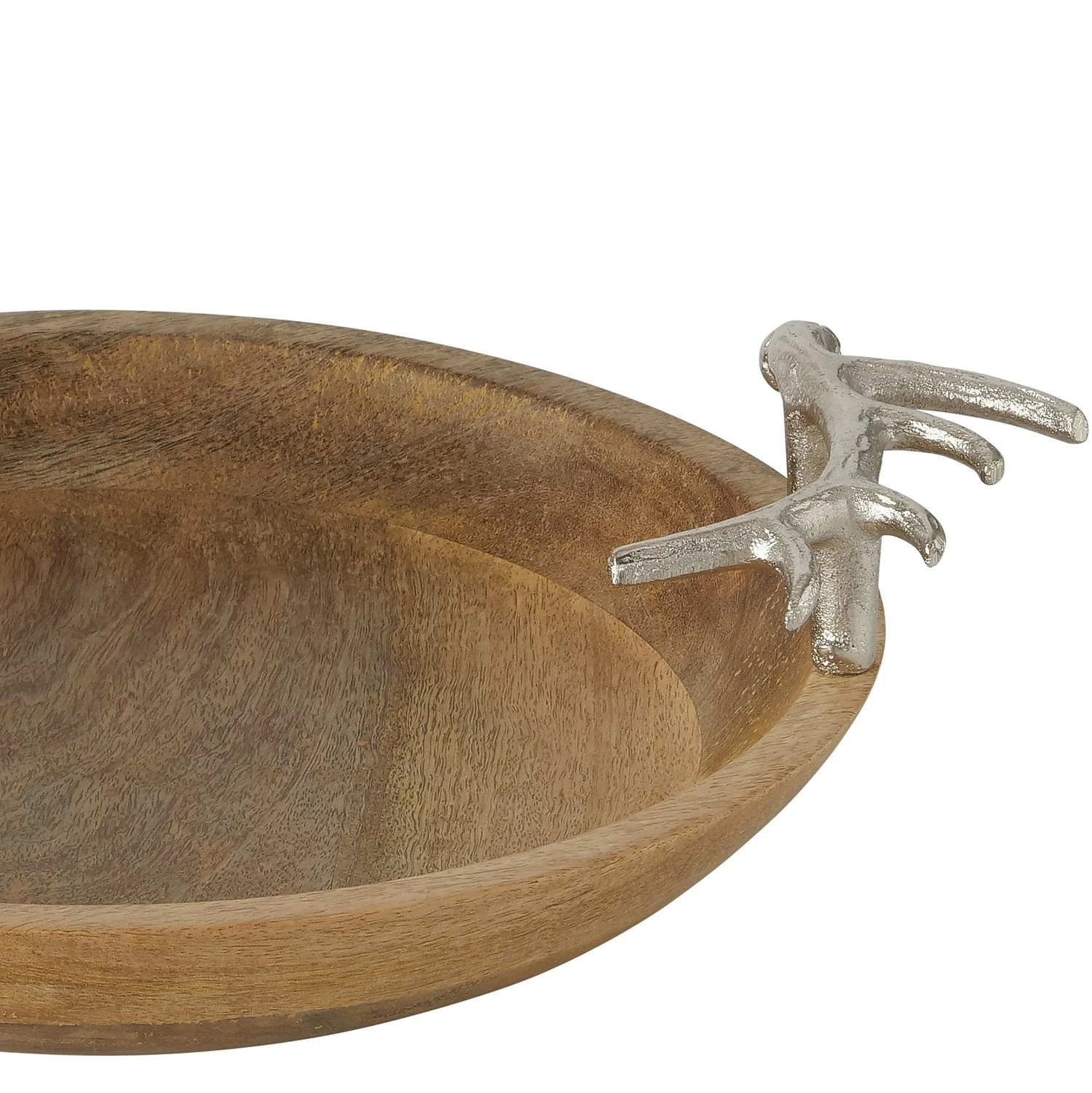 Boltze Schale Ternberg - Aluminium / Mango - Braun / Silber 5 Boltze Schale Ternberg - Aluminium / Mango - Braun / Silber – Bild 3