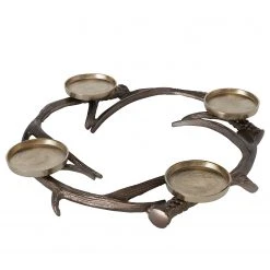 Boltze Kerzenleuchter Kosa - Aluminium - Braun