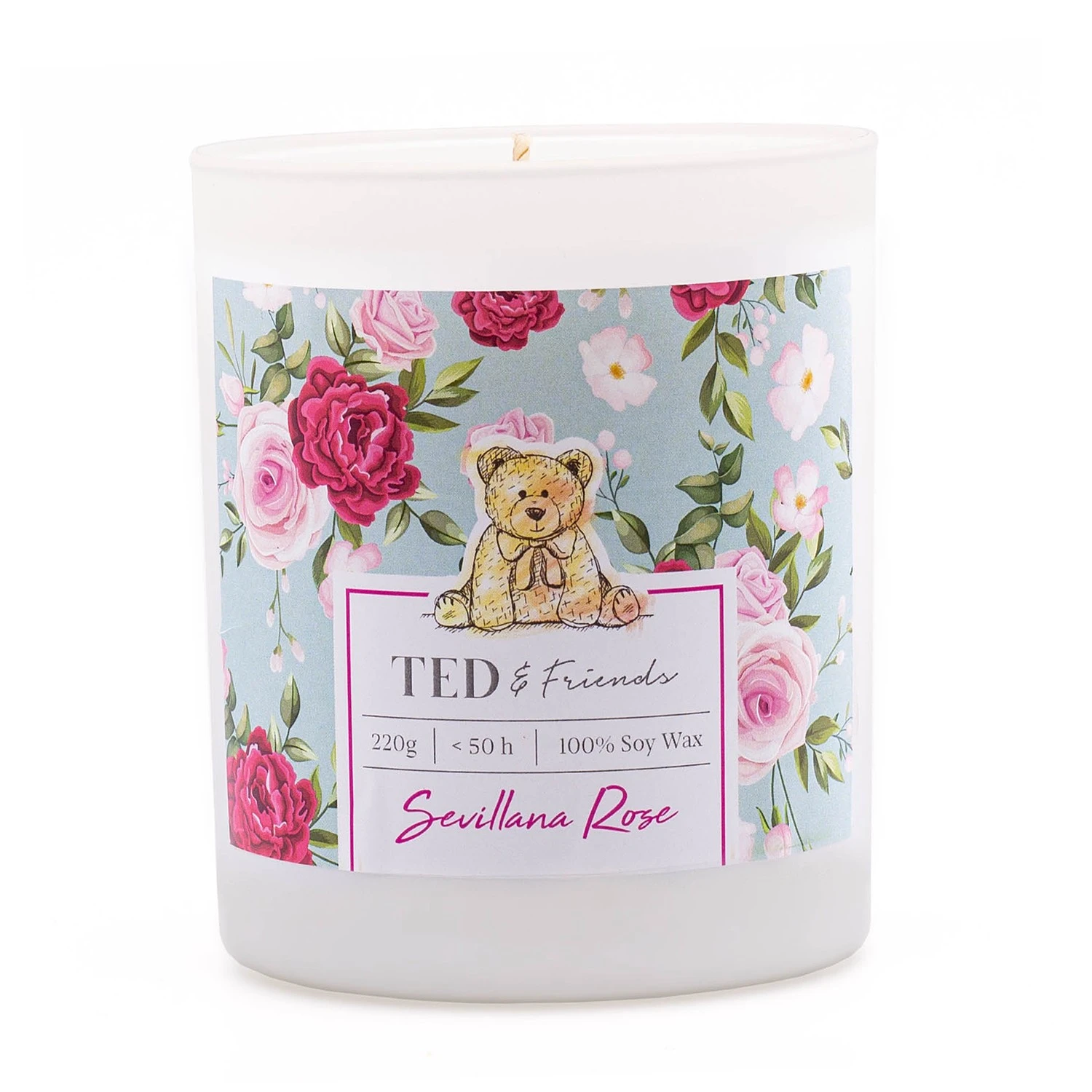 Ted & Friends Duftkerze Sevillana Rose - Soja Wachs Mischung - Blau / Pink 3 Ted & Friends Duftkerze Sevillana Rose - Soja Wachs Mischung - Blau / Pink
