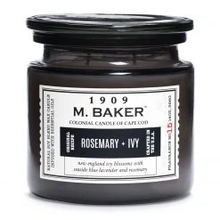 Colonial Candle Duftkerze Rosemary & Ivy - Soja Wachs Mischung - Schwarz - 396g