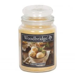 Woodbridge Candle Duftkerze Creamy Vanilla - Veredeltes Paraffin - Gelb - 565g