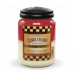 Candleberry Duftkerze Red Velvet Cupcake - Veredeltes Paraffin - Rot / Gelb - 570g
