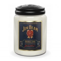 Candleberry Duftkerze Jim Beam Double Oak - Veredeltes Paraffin - Weiß - 570g