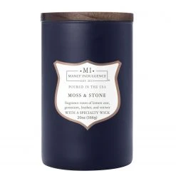 Colonial Candle Duftkerze Moss & Stone - Soja Wachs Mischung - Blau - 566g