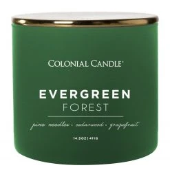 Colonial Candle Duftkerze Evergreen Forest - Soja Wachs Mischung - Grün - 411g