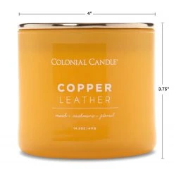 Colonial Candle Duftkerze Copper Leather - Soja Wachs Mischung - Gelb - 411g -Günstiges Deko Geschäft 1000271700 210625 16501000412 SKETCH DETAILS P000000001000271700 sketch