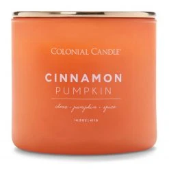 Colonial Candle Duftkerze Cinnamon Pumpkin - Soja Wachs Mischung - Orange - 411g