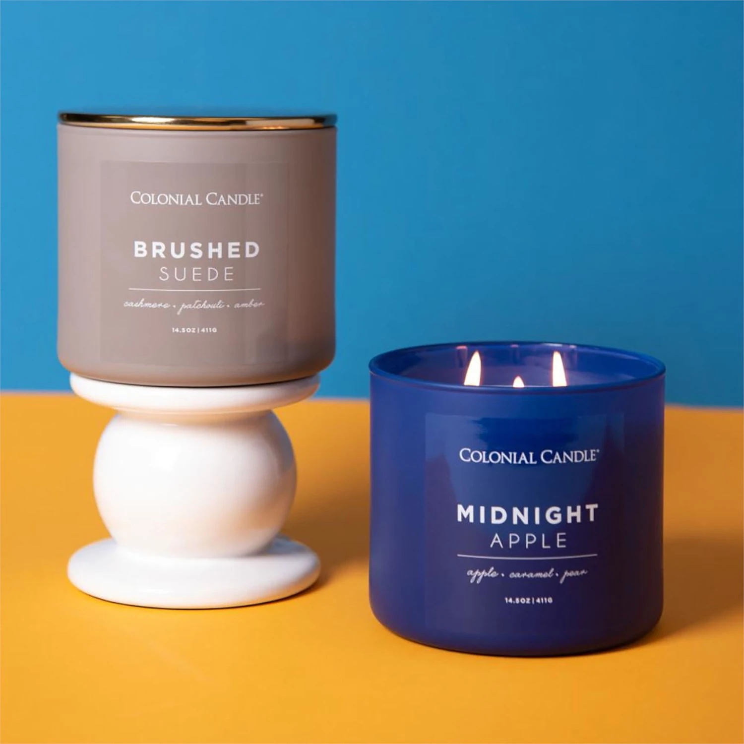 Colonial Candle Duftkerze Brushed Suede - Soja Wachs Mischung - Grau - 411g 4 Colonial Candle Duftkerze Brushed Suede - Soja Wachs Mischung - Grau - 411g – Bild 2