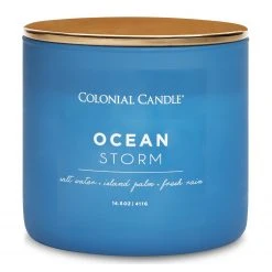 Colonial Candle Duftkerze Ocean Storm - Soja Wachs Mischung - Blau - 411g