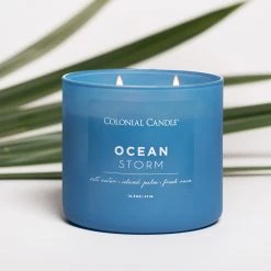 Colonial Candle Duftkerze Ocean Storm - Soja Wachs Mischung - Blau - 411g -Günstiges Deko Geschäft 1000271723 210625 16514000490 MOOD DETAILS P000000001000271723 mood