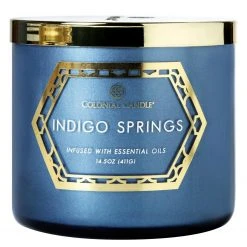 Colonial Candle Duftkerze Indogo Springs - Soja Wachs Mischung - Blau - 411g