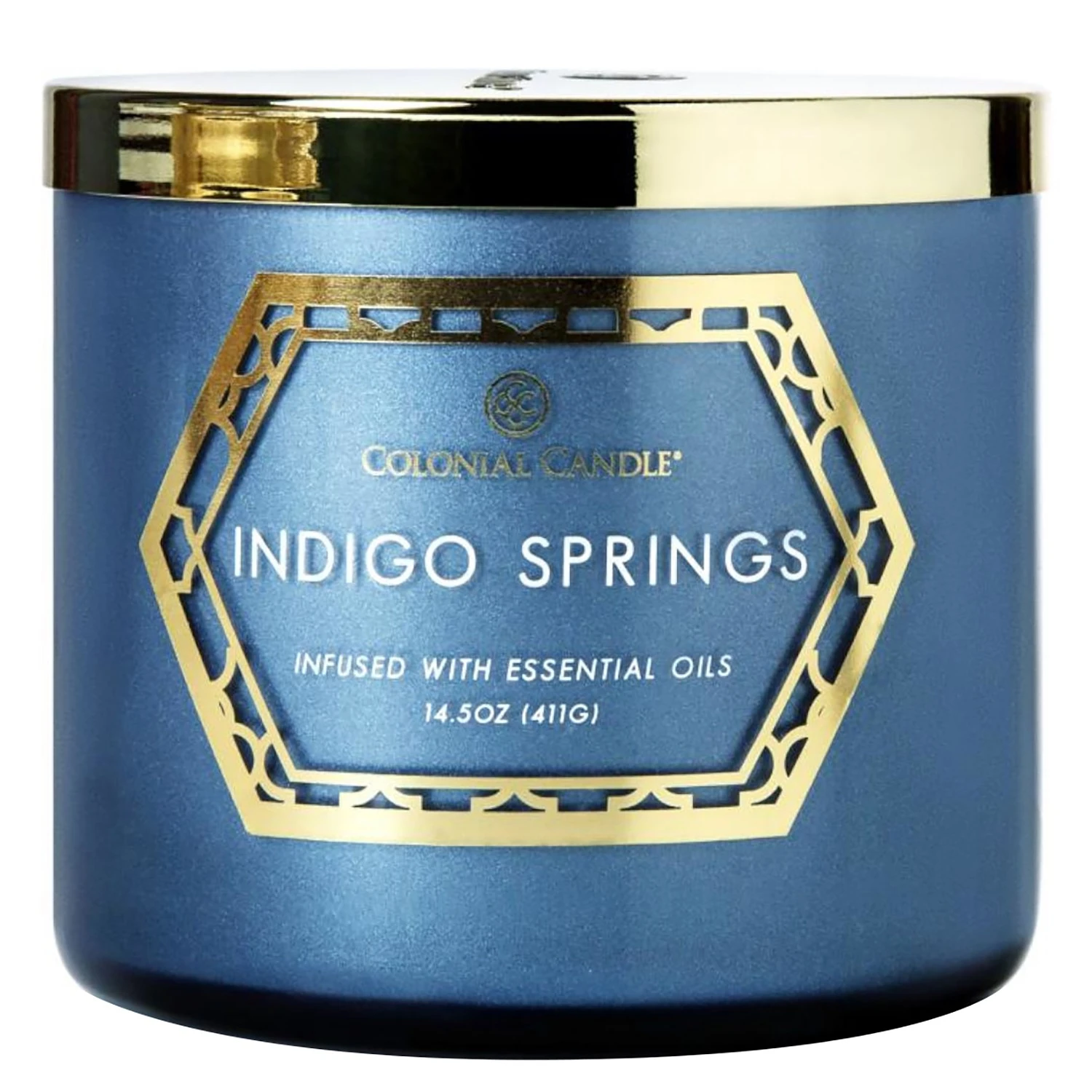 Colonial Candle Duftkerze Indogo Springs - Soja Wachs Mischung - Blau - 411g 3 Colonial Candle Duftkerze Indogo Springs - Soja Wachs Mischung - Blau - 411g