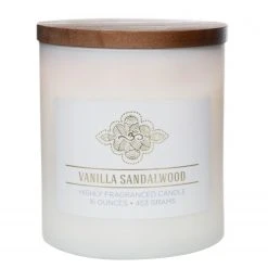 Colonial Candle Duftkerze Vanilla Sandalwood - Soja Wachs Mischung - Weiß - 453g