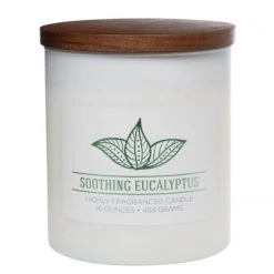 Colonial Candle Duftkerze Soothing Eucalyptus - Soja Wachs Mischung - Weiß - 453g