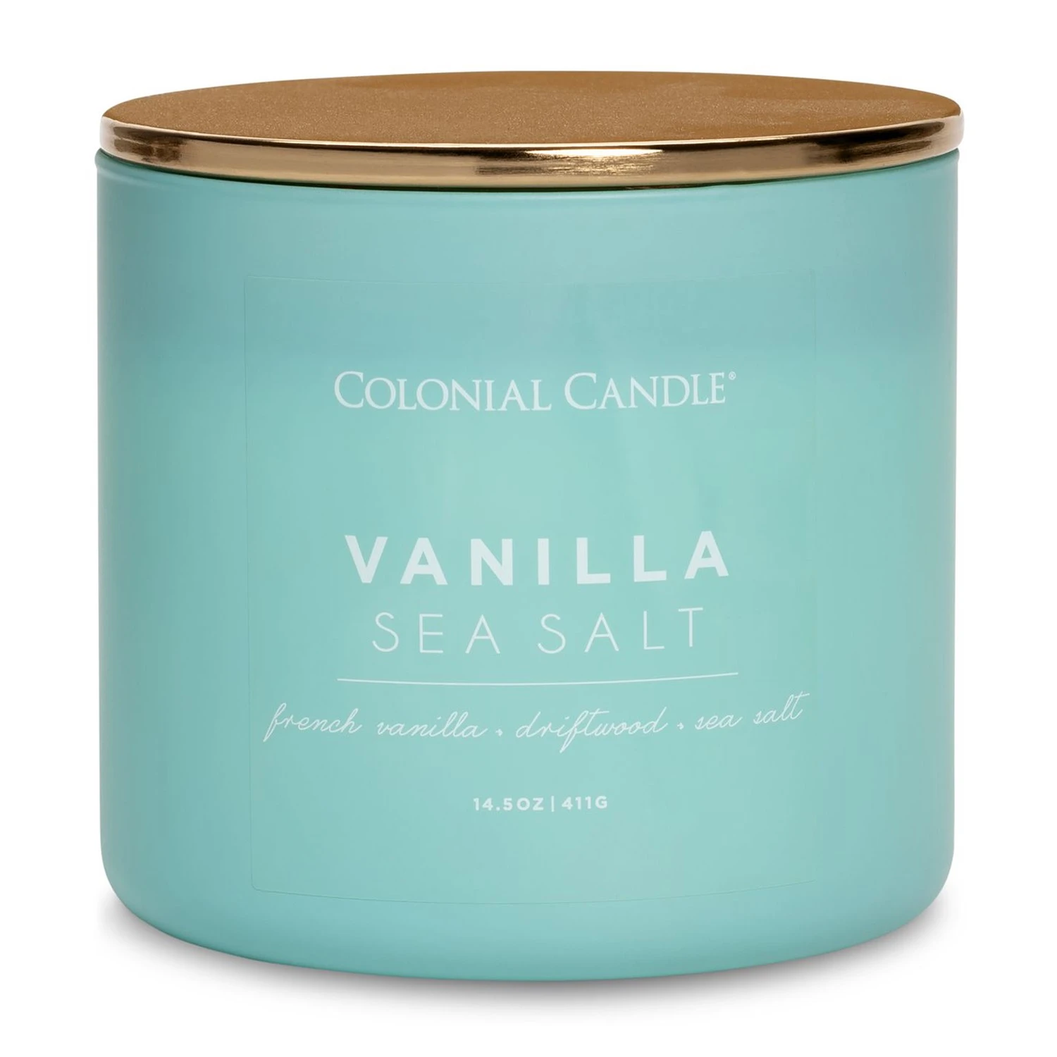 Colonial Candle Duftkerze Vanilla Sea Salt - Soja Wachs Mischung - Türkis - 411g 3 Colonial Candle Duftkerze Vanilla Sea Salt - Soja Wachs Mischung - Türkis - 411g