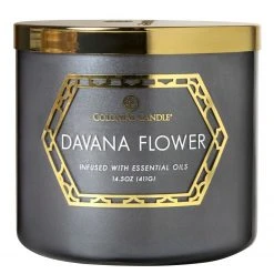 Colonial Candle Duftkerze Davana Flow - Soja Wachs Mischung - Schwarz - 411g