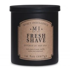 Colonial Candle Duftkerze Fresh Shave - Soja Wachs Mischung - Schwarz - 467g
