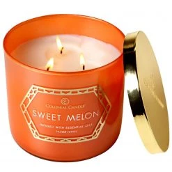 Colonial Candle Duftkerze Sweet Melon - Soja Wachs Mischung - Orange - 411g -Günstiges Deko Geschäft 1000271768 210625 16531600641 DETAILS P000000001000271768