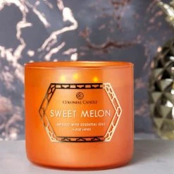 Colonial Candle Duftkerze Sweet Melon - Soja Wachs Mischung - Orange - 411g -Günstiges Deko Geschäft 1000271768 210625 16531800594 MOOD DETAILS P000000001000271768 mood