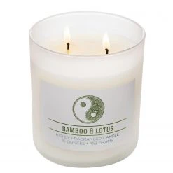 Colonial Candle Duftkerze Bamboo Lotus - Soja Wachs Mischung - Weiß - 453g