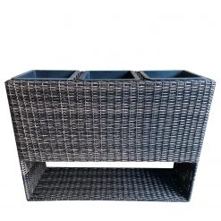 Garden Pleasure Blumenkasten Adele - Stahl / Polylrattan - Braun