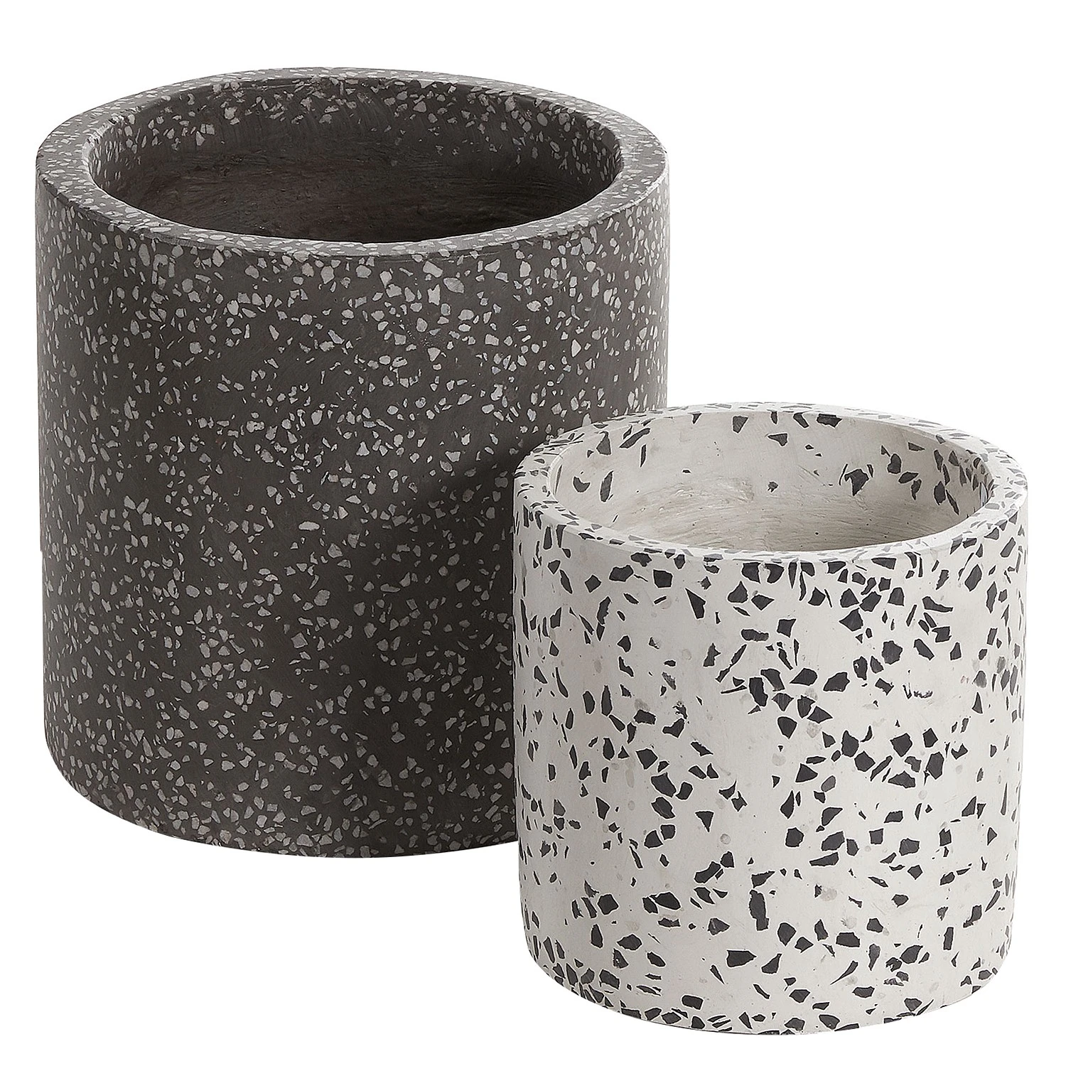 Twentyfour Pflanzkübel Laure I (2-teilig) - Terrazzo - Weiß / Schwarz 3 Twentyfour Pflanzkübel Laure I (2-teilig) - Terrazzo - Weiß / Schwarz