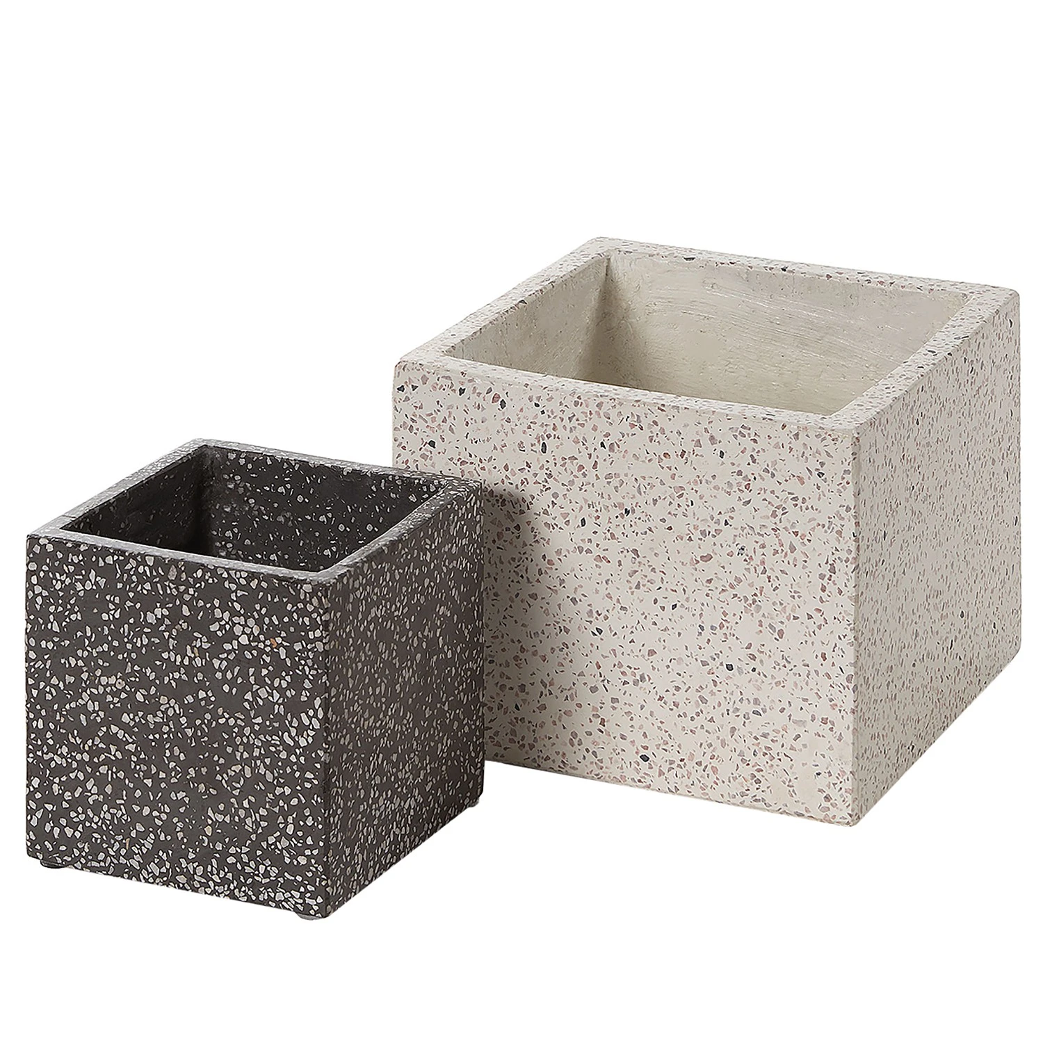 Twentyfour Pflanzkübel Laure II (2-teilig) - Terrazzo - Beige / Schwarz 3 Twentyfour Pflanzkübel Laure II (2-teilig) - Terrazzo - Beige / Schwarz