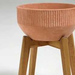 Twentyfour Pflanzkübel Subject - Terracotta / Acacia - Kupfer -Günstiges Deko Geschäft 1000276234 210625 13522300424 DETAILS P000000001000276234