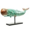 Kare Design Deko Figur Whale Base - Blau - Metall / Stein