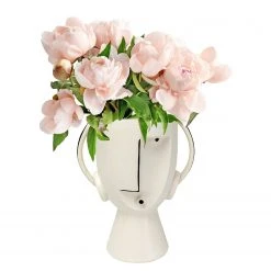 Kare Design Vase Face Pot - Grau - Stein -Günstiges Deko Geschäft 1000277544 210707 09474600117 DETAILS P000000001000277544