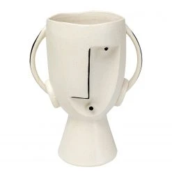 Kare Design Vase Face Pot - Grau - Stein -Günstiges Deko Geschäft 1000277544 210707 09474700118 DETAILS P000000001000277544