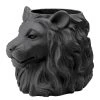 Kare Design Deko Übertopf Lion II - Schwarz - Kunststoff