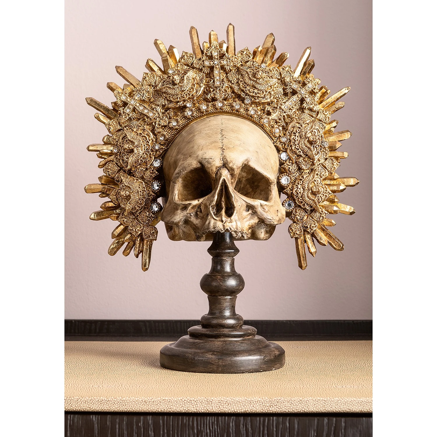 Kare Design Deko Objekt King Skull - Gold - Stein 5 Kare Design Deko Objekt King Skull - Gold - Stein – Bild 3