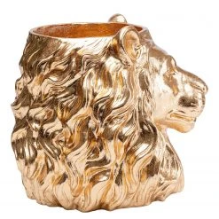 Kare Design Deko Übertopf Lion I - Gold - Kunststoff -Günstiges Deko Geschäft 1000277549 210707 09485400183 DETAILS P000000001000277549