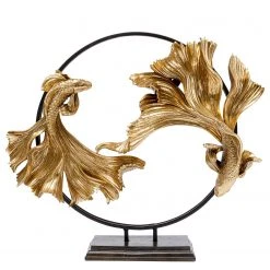 Kare Design Deko Objekt Dancing Betta Fishes - Gold - Metall / Stein -Günstiges Deko Geschäft 1000277553 210707 09485600185 DETAILS P000000001000277553