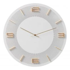 Kare Design Wanduhr Leonardo - Weiß / Gold - Metall / Holzwerkstoff / Kunststoff - Weiß / Gold -Günstiges Deko Geschäft 1000277557 210707 09492700215 DETAILS P000000001000277557