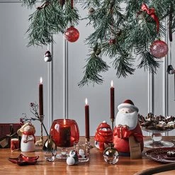 Leonardo Engel und Nikolause Natale (6-teilig) - Keramik - Weiß / Rot - Höhe: 10 cm -Günstiges Deko Geschäft 1000290572 211110 07505900054 DETAILS P000000001000290572