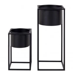 Blumentopf Marla (2-tlg.) - Black - Stahl