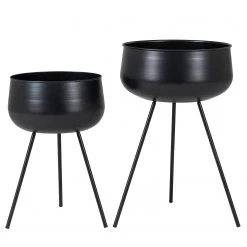 Blumentopf Ardola (2-tlg.) - Black - Stahl