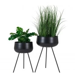 Blumentopf Ardola (2-tlg.) - Black - Stahl -Günstiges Deko Geschäft 1000293860 210921 13082100097 DETAILS P000000001000293860