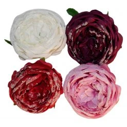 My Flair Kunstblume Rose III (4er-Set) - Polyester PVC - Mehrfarbig