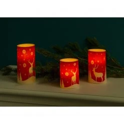 My Flair LED-Kerze Winterland (3-teilig) - Wachs - Weiß / Rot -Günstiges Deko Geschäft 1000294732 210930 135444000111 MOOD DETAILS P000000001000294732 mood