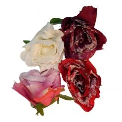 My Flair Kunstblume Rose II (4er-Set) - Polyester PVC - Mehrfarbig