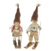 My Flair Figur Winterkinder-Skiläufer (2-teilig) - Polyresin / Polyester PVC - Beige