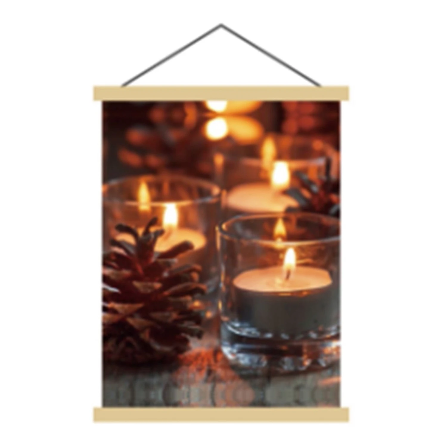 My Flair LED-Leinwandbild Kerzenlicht - Flachgewebe / Paulownia - Braun 3 My Flair LED-Leinwandbild Kerzenlicht - Flachgewebe / Paulownia - Braun