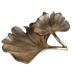 GILDE Schale Ginkgo - Aluminium - Gold