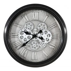 GILDE Wanduhr Factona - mechanisch - Silber