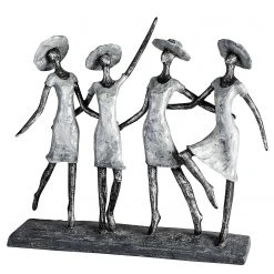 GILDE Skulptur Four Ladys - Kunstharz - Silber