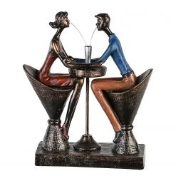 GILDE Skulptur Table for Two - Kunstharz - Bronze