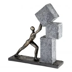 Günstiges Deko Geschäft 40 GILDE Skulptur Stacking - Kunstharz - Bronze